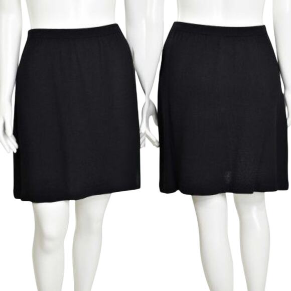 St. John Women’s Black Santana Knit A-Line Skirt - Picture 2 of 6
